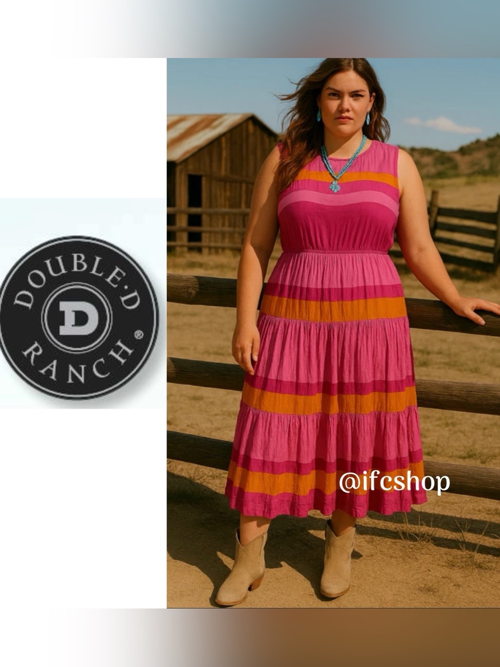Double D Ranch Runaway Dress in Pink L